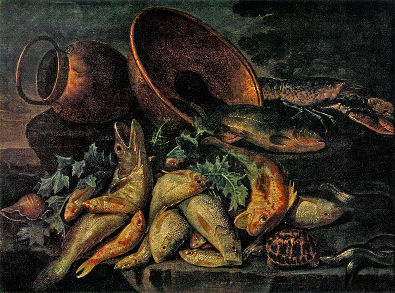 Anonimo — Giuseppe Recco's workshop. Still Life with Tortoise and Eels — insieme